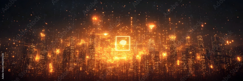 Fototapeta premium Communication Industry Transformation Empowered by the Seamless of 5G and IoT Technologies,Driving Innovation,Efficiency,and Business Growth