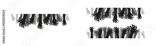 Creepy Hands Flat Vector Background Set
Flat illustration of creepy hands on a spooky background
