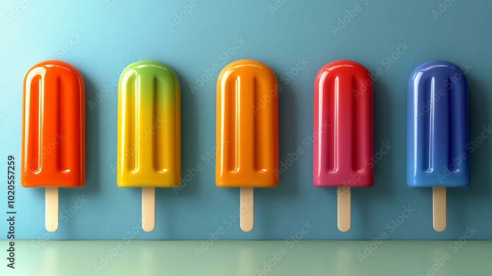 Rainbow Ice Pops in a Row Rainbow Ice Pops in a Row