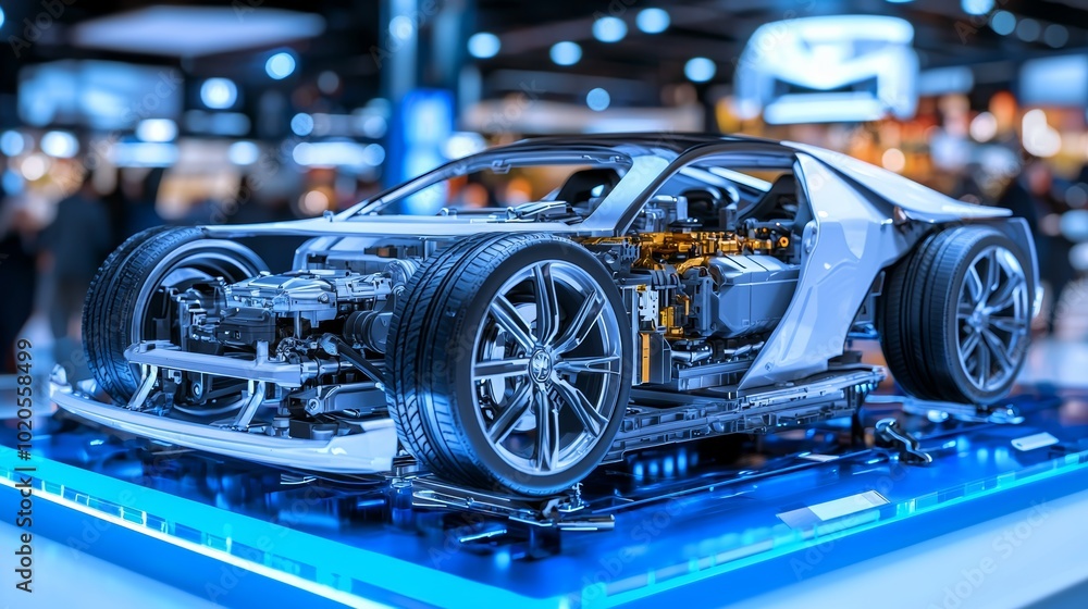 Fototapeta premium Detailed Hybrid Powertrain Cross Section Model