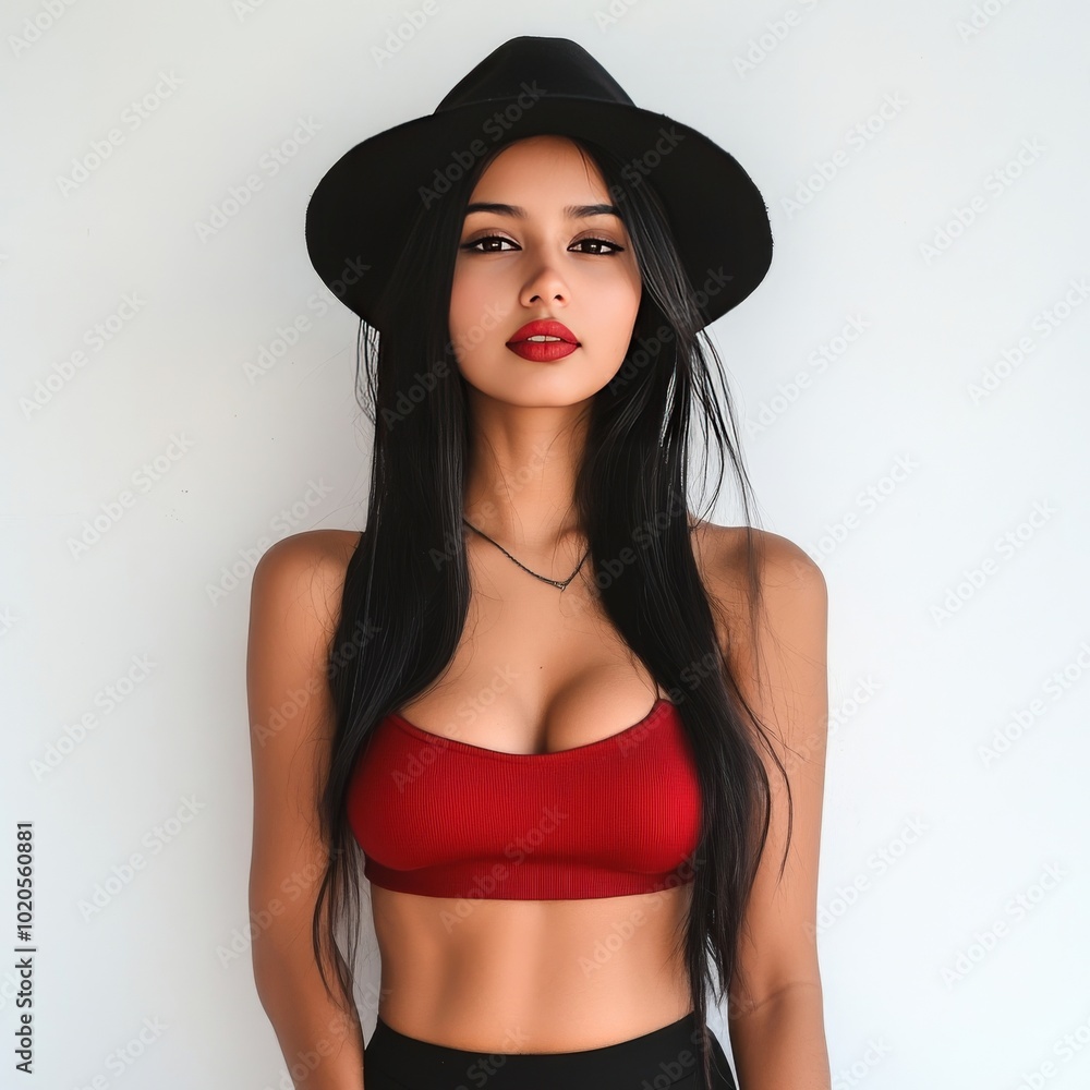 portrait of a girl in a hat portrait of a girl in a hat