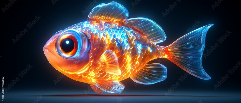 Digital Fish Art, 3D Rendered, Animated Gif Digital Fish Art, 3D Rendered, Animated Gif