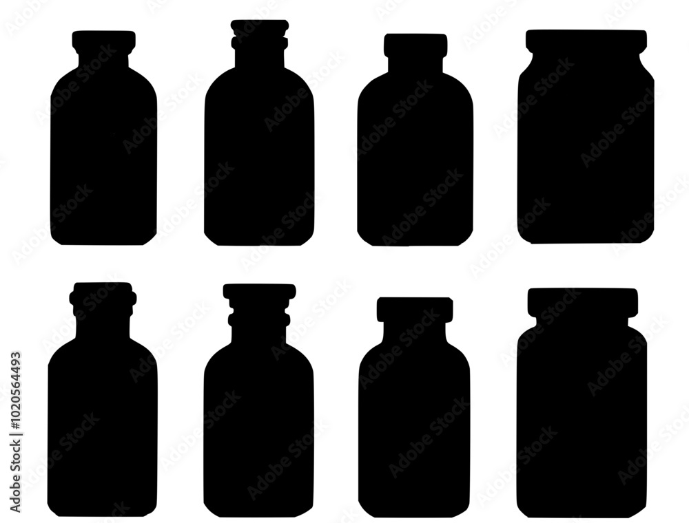 Silhouette of bottles