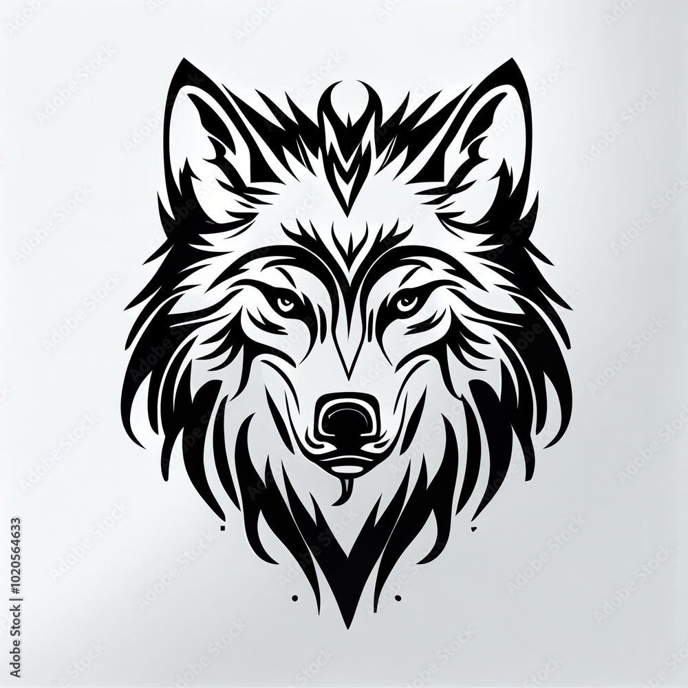 Black silhouette of wolf head or face on white background. isolated animal predator muzzle, mascot, forest sanitarian. Wild Wolf Logo, tattoo, icon, decal, print or sticker design element Black silhouette of wolf head or face on white background. isolated animal predator muzzle, mascot, forest sanitarian. Wild Wolf Logo, tattoo, icon, decal, print or sticker design element