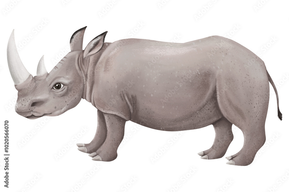 Rhino png sticker, cute animal illustration, transparent background Rhino png sticker, cute animal illustration, transparent background