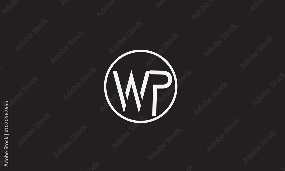 WP, PW, W, P Abstract Letters Logo Monogram WP, PW, W, P Abstract Letters Logo Monogram