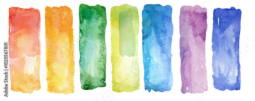 A vibrant collection of hand-drawn multicolor watercolor stripes photo