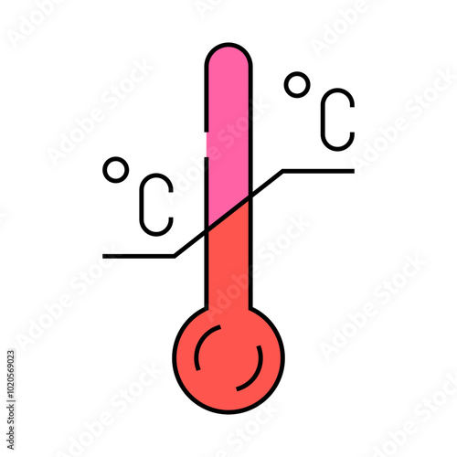 temperature sensitive product label warning line icon vector. temperature sensitive product label warning sign. isolated symbol illustration