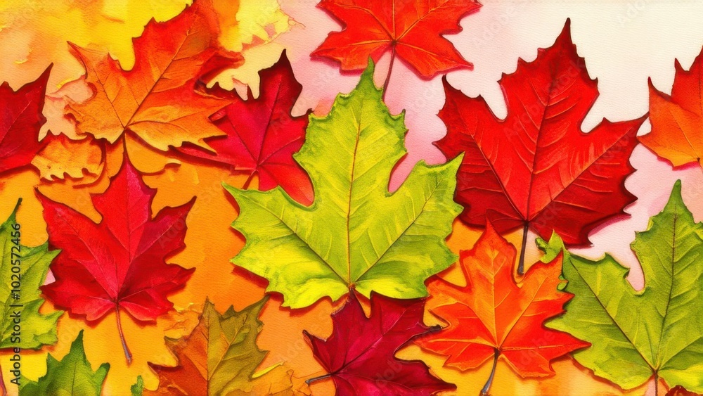 Fototapeta premium abstract watercolor autumn leaves background