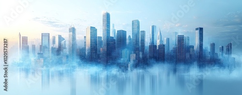 Cityscape with Fog and Reflection