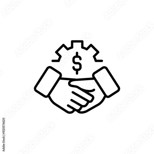 Financial advisor outline icons, minimalist vector illustration ,simple transparent graphic element .Isolated on white background