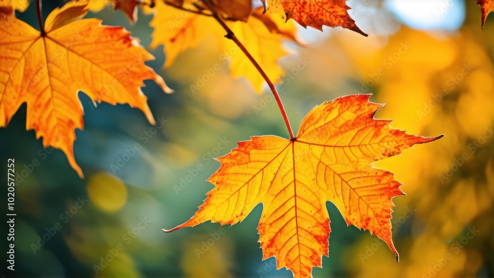 orange fall leaves in park, sunny autumn natural background orange fall leaves in park, sunny autumn natural background