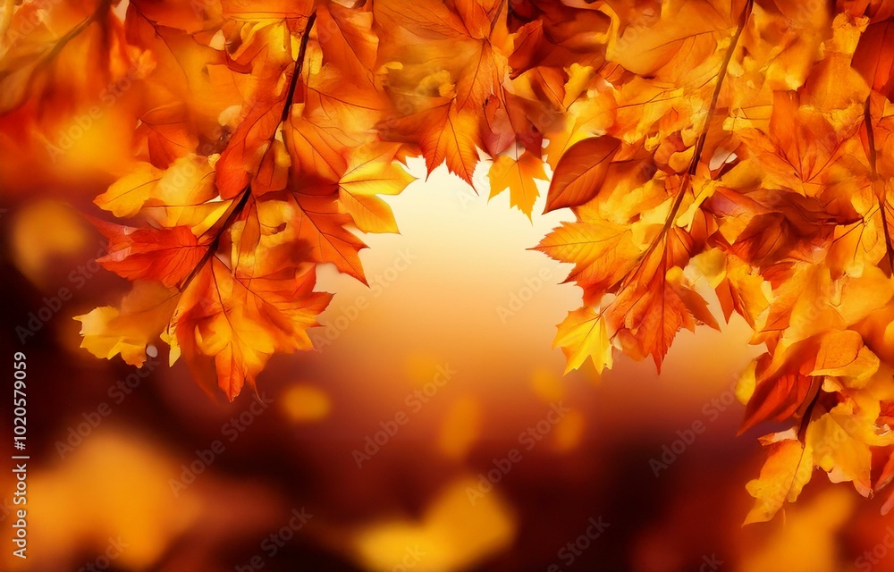 Fall foliage with a warm glow and blurred background. Fall foliage with a warm glow and blurred background.