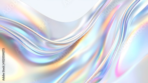 Wallpaper Mural Smooth, flowing abstract fabric with iridescent colors and soft curves, creating a dynamic and ethereal design, ideal for fashion campaigns, digital art, or visual effects Torontodigital.ca