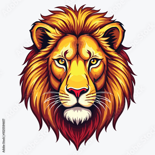 Flat Color Lion Vector Esport Logo Isolated for Gaming and Team Branding Designs