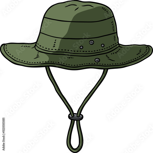 Vector Cartoon Hand Drawn Camping Hat