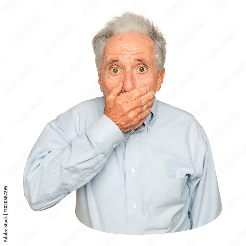 Png shocked senior man sticker, transparent background Png shocked senior man sticker, transparent background