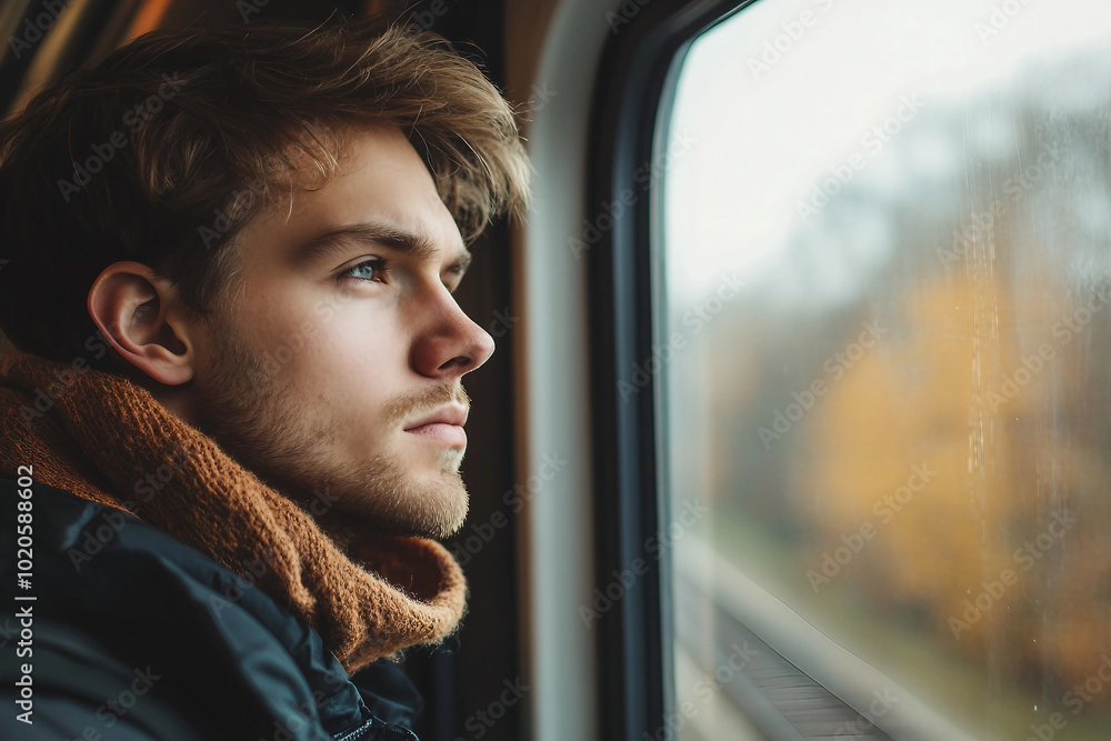 Traveling outdoors in the autumn generative AI Traveling outdoors in the autumn generative AI