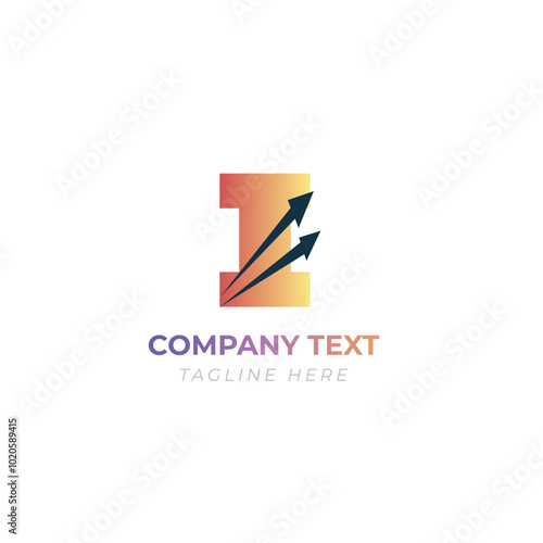 Upward Ascent I letter monogram logo design for Incredible Progress business