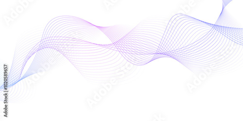White wave curve lines banner background design. Abstract soft wave lines dynamic flowing purple blue  light isolated background. Vector Illustration of the gray pattern of lines. stripes on white