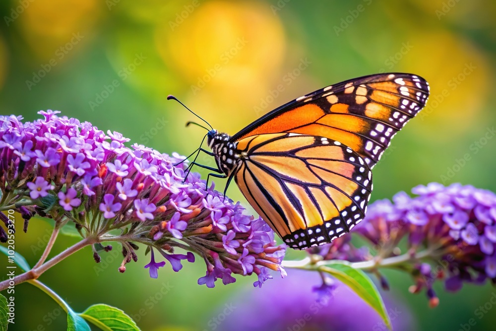 Forced perspective image of butterfly by butterfly bush Forced perspective image of butterfly by butterfly bush