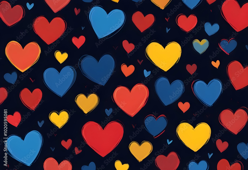 Heart shapes art painting back background Heart shapes art painting back background