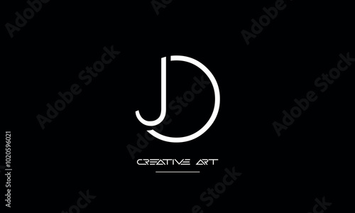 JO, OJ, J, O abstract letters logo monogram