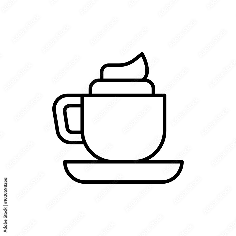 Obraz premium Cappuccino outline icons, minimalist vector illustration ,simple transparent graphic element .Isolated on white background
