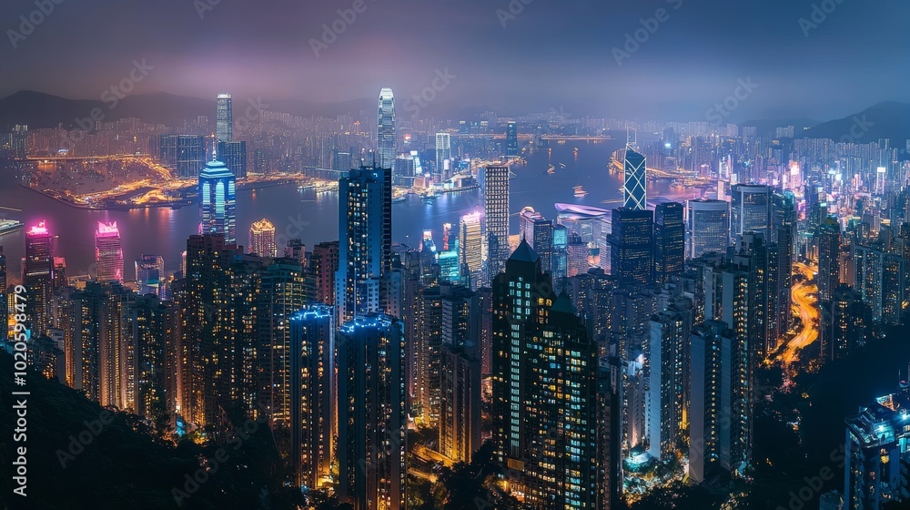 Obraz premium city skyline at night