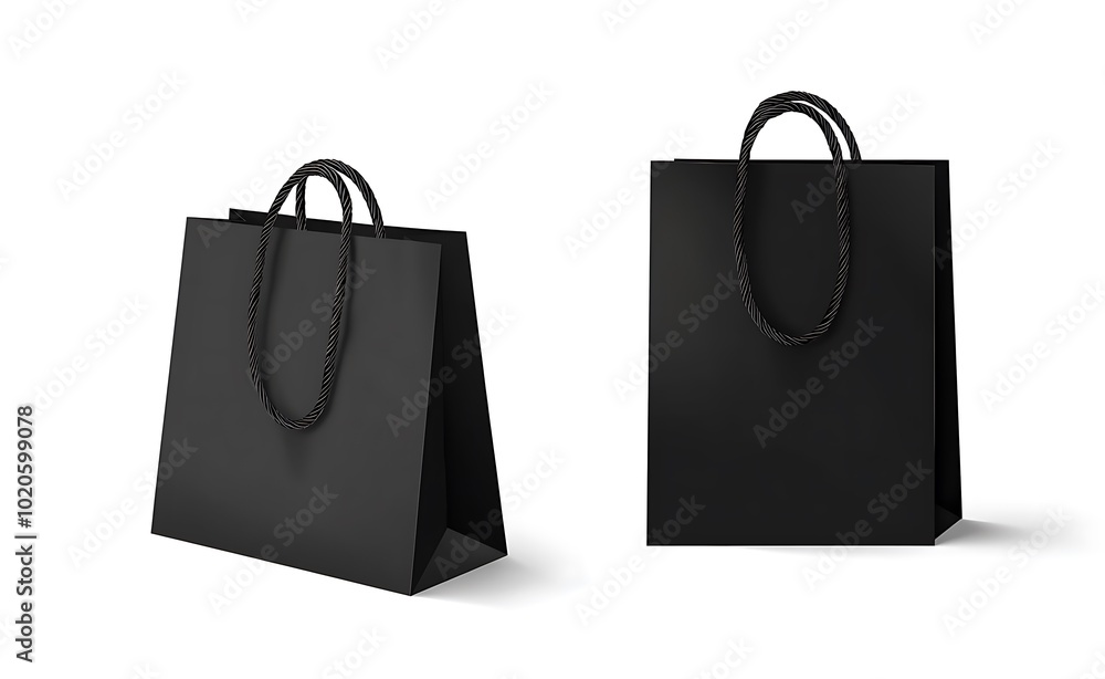 Black Paper Shopping Bag Mockup Black Paper Shopping Bag Mockup