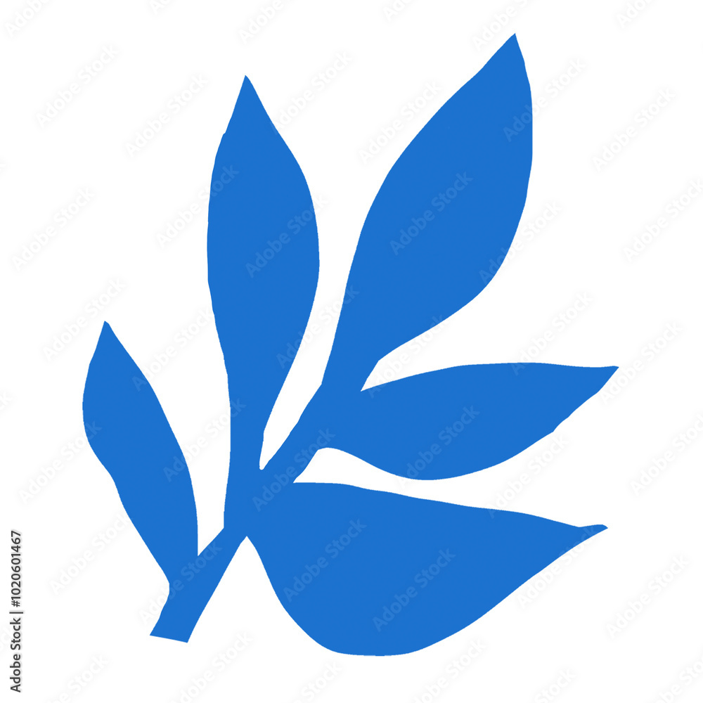 Blue leaf png sticker, flat nature graphic on transparent background Blue leaf png sticker, flat nature graphic on transparent background