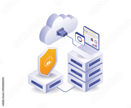 Cloud server isometric security analytics