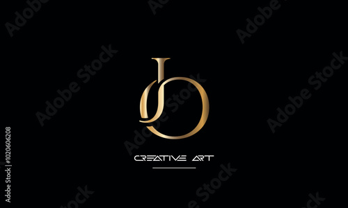 JO, OJ, J, O abstract letters logo monogram