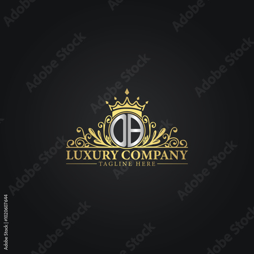 Golden Ornamental Logo Template for Luxury Business