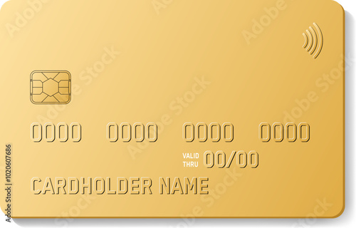 Credit plastic card with emv chip. Contactless payment. NFC bank card.