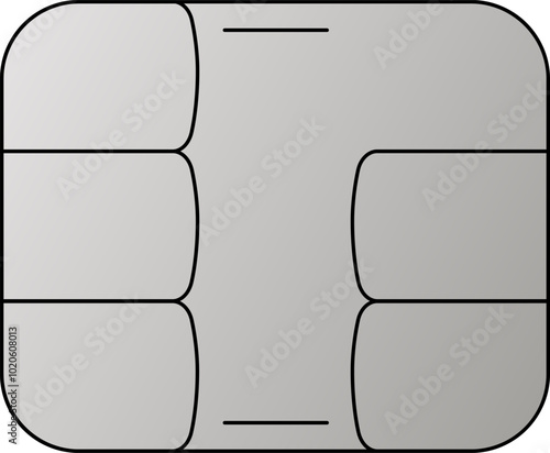 EMV chip silver vector icon. Contactless payment at terminals and ATMs. Square computer microchips for credit debit cards. Set line nfc symbol. 