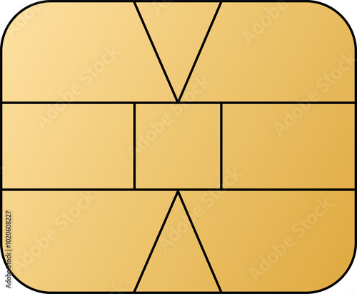 EMV chip golden vector icon. Contactless payment at terminals and ATMs. Set line nfc symbol. Square computer microchip for credit debit cards. 