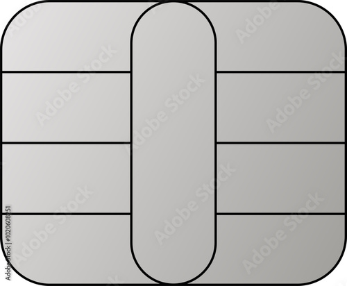 EMV chip silver vector icon. Contactless payment at terminals and ATMs. Square computer microchips for credit debit cards. Set line nfc symbol. 
