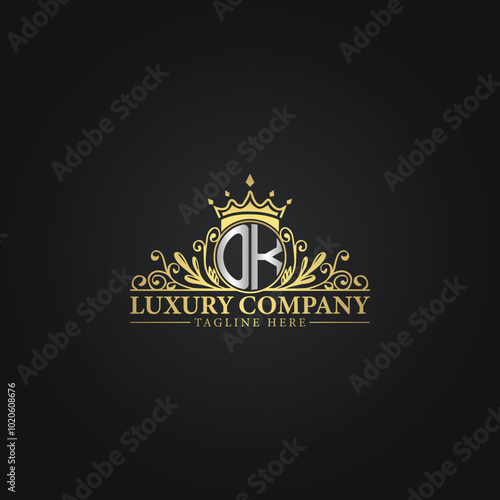 Golden Ornamental Logo Template for Luxury Business