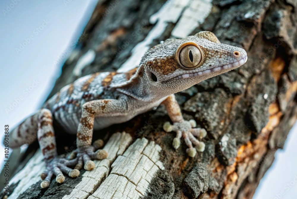 Photograph a leaf-tailed gecko perfectly blending into its surroundings on a tree trunk, showcasing its remarkable adaptation.
Photograph a leaf-tailed gecko perfectly blending into its surroundings on a tree trunk, showcasing its remarkable adaptation.