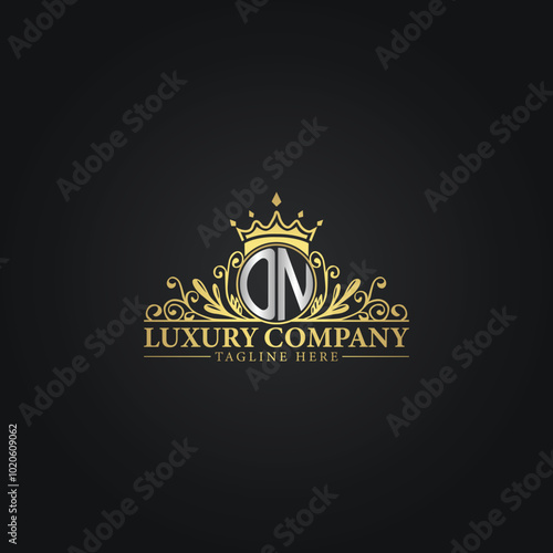 Golden Ornamental Logo Template for Luxury Business