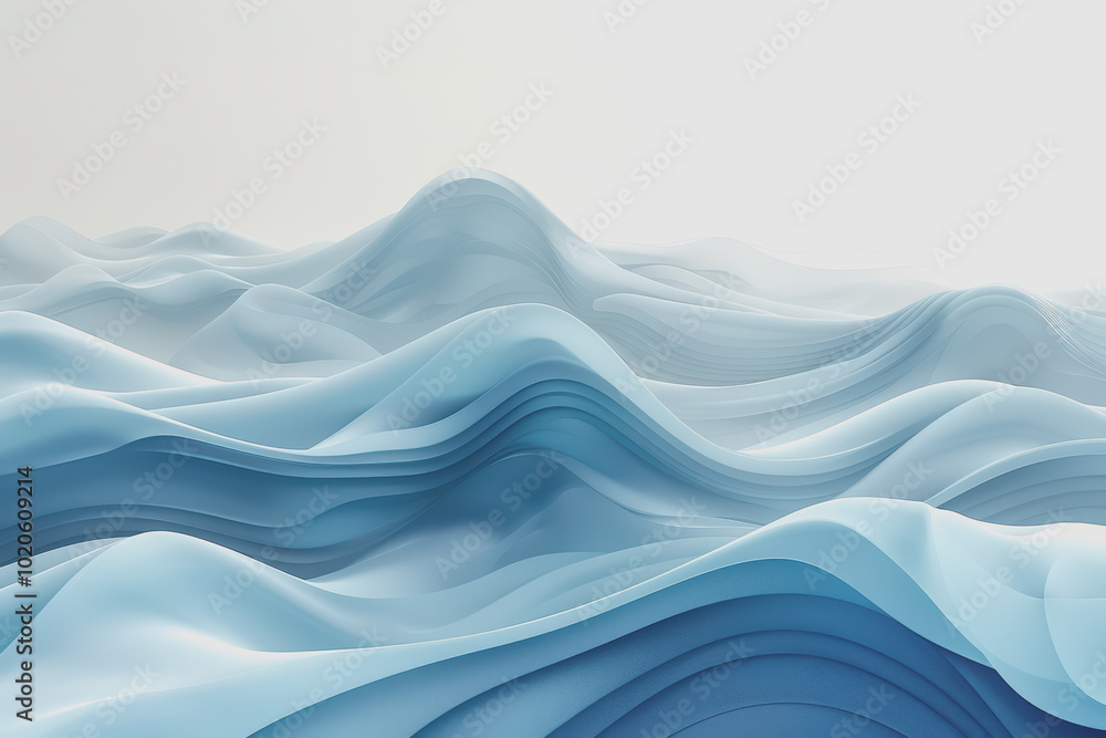 Fototapeta premium . Clean mountain with a large white space. Minimalist style.