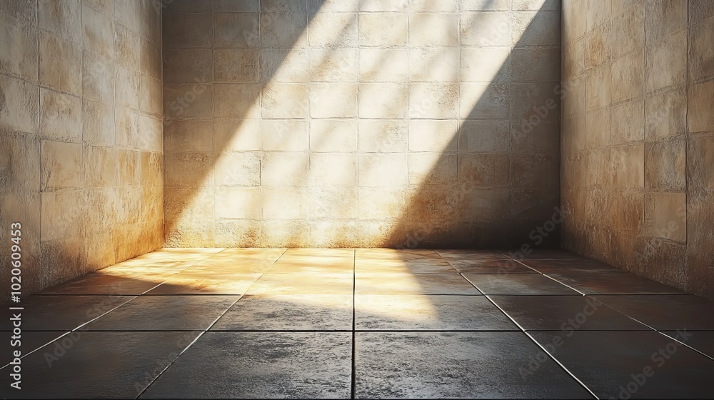 A large empty room with a window that lets in sunlight A large empty room with a window that lets in sunlight
