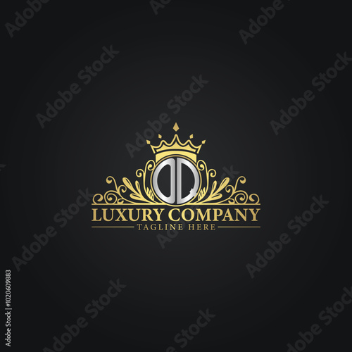 Golden Ornamental Logo Template for Luxury Business