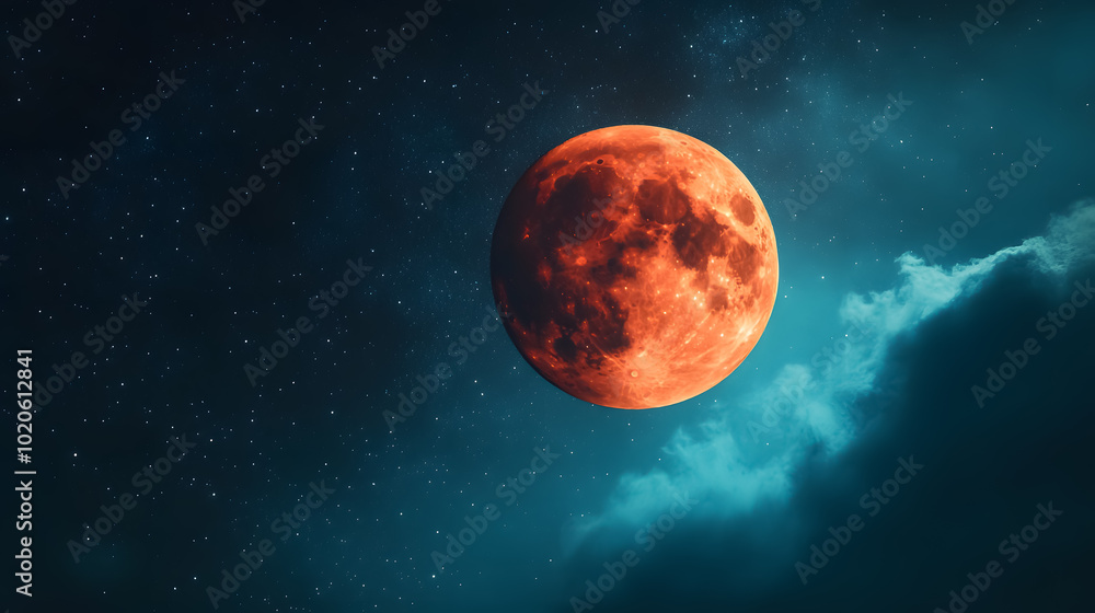 Red Moon Close-Up from Telescope: Close-up of the red moon, as seen through a telescope. Red Moon Close-Up from Telescope: Close-up of the red moon, as seen through a telescope.