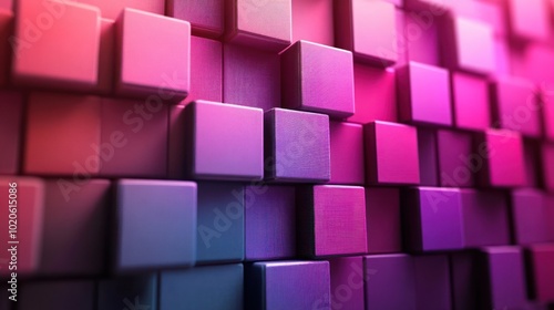 Abstract Purple & Pink Cubes Background