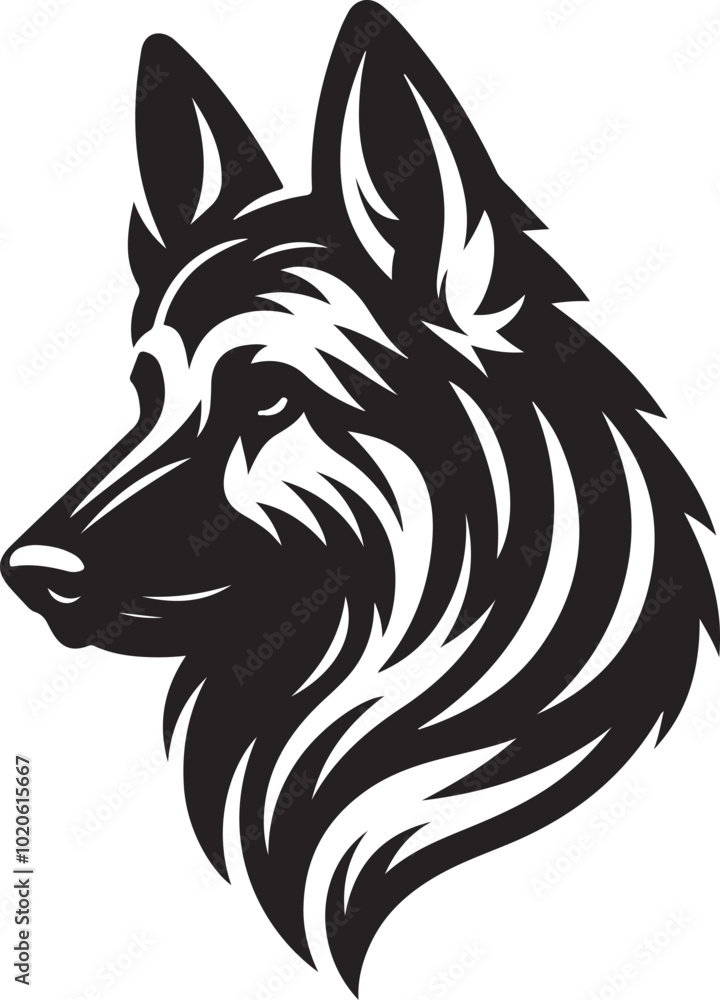 Fototapeta premium German shepherd dog in different poses on a white 