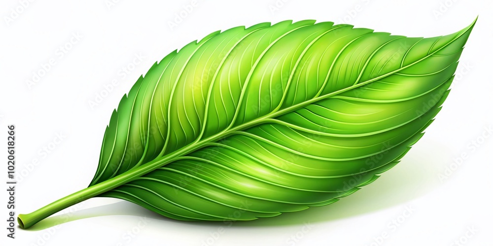 Lively vector illustration of a green leaf, tailored for sustainable designs and nature-related projects, available in Lively vector illustration of a green leaf, tailored for sustainable designs and nature-related projects, available in