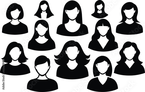 Women profile silhouette vector