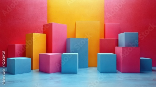 Abstract Colorful Cube Display